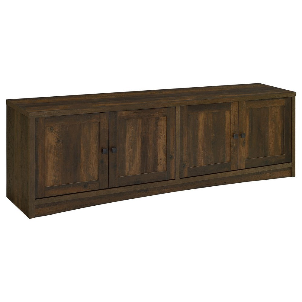 Donna TV Stand Media Cabinet with 4 Doors, Dark Brown Melamine 78 Inch