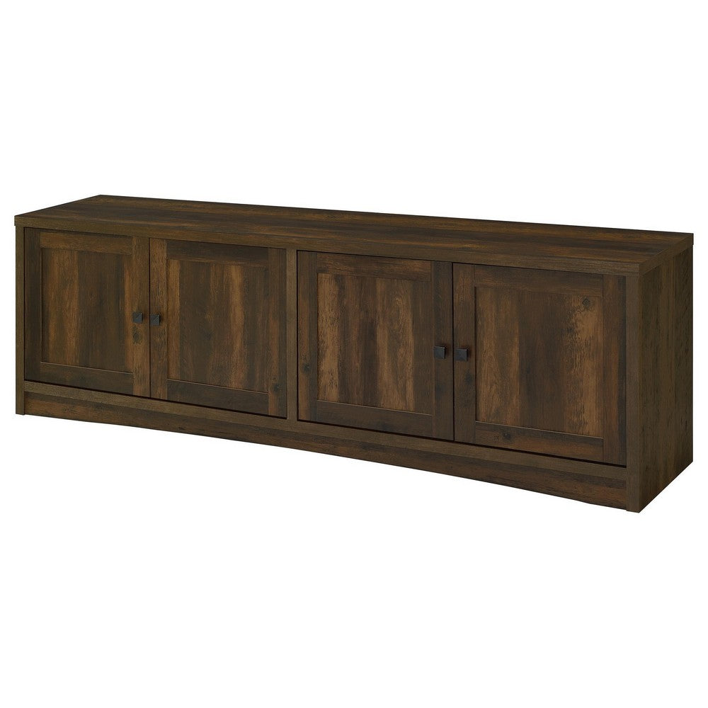 Donna TV Stand Media Cabinet with 4 Doors, Dark Brown Melamine 78 Inch