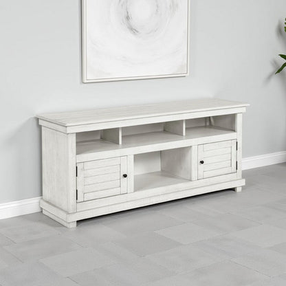 Ayne TV Stand Media Cabinet, 2 Doors and 4 Shelves, Wood 60 Inch – White