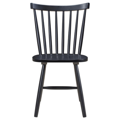 Halie Dining Side Chair Set of 2, Spindle Back, Black Asian Hardwood