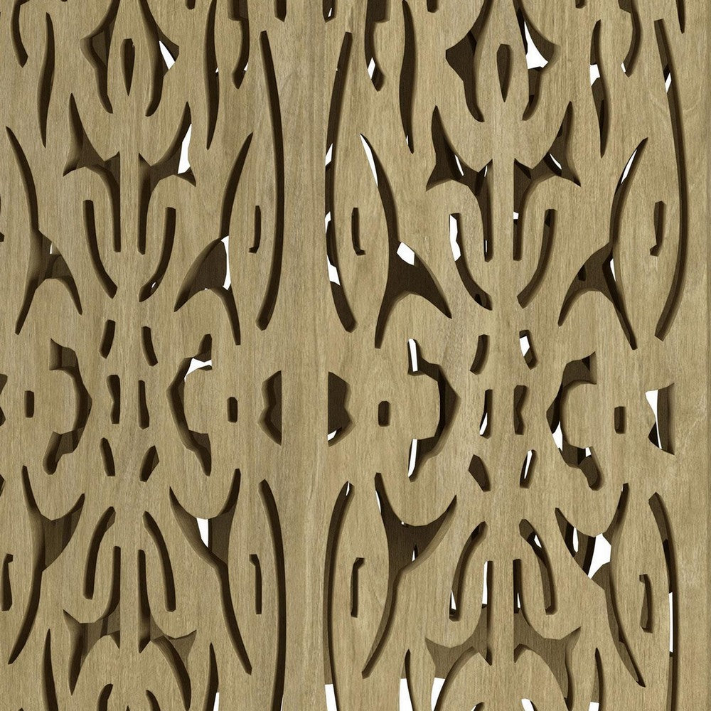 Ores Accent Side Table with Intricate Carvings, Brown Mango Wood