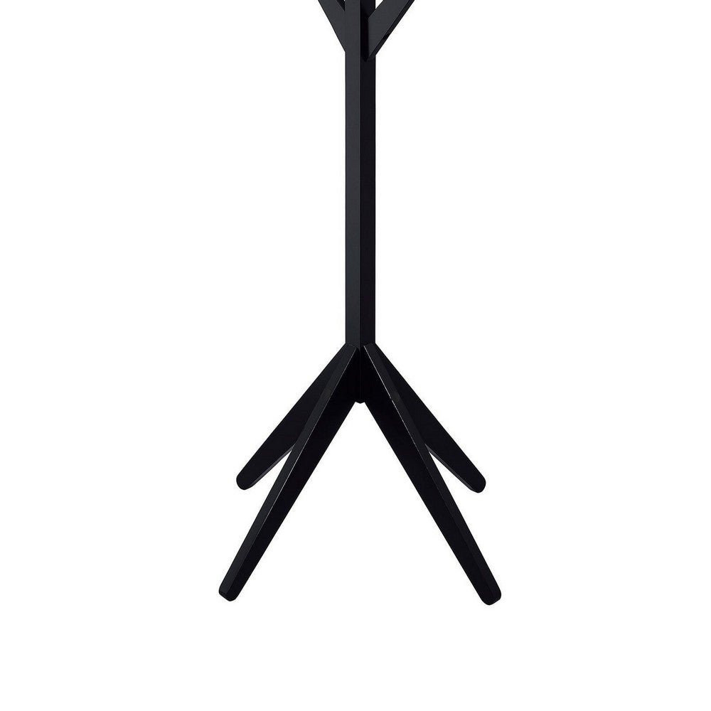 Margo Coat Rack, 8 Hooks and Tree Inspired Design, Black Solid wood