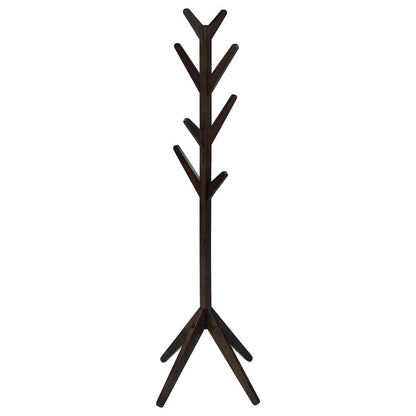 Margo Coat Rack, 8 Hooks and Tree Inspired Design, Brown Solid wood