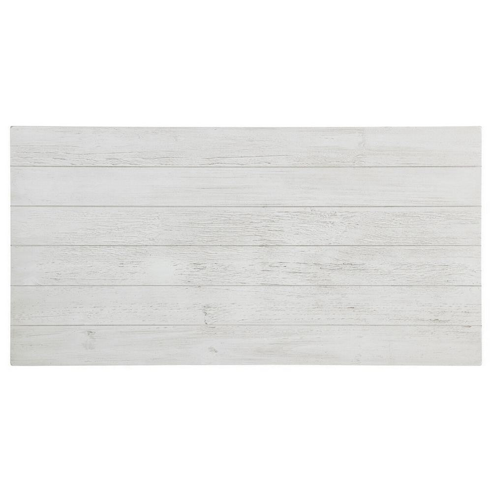 Ayne Coffee Table, 1 Bottom Shelf, Distressed White Wood, 47 Inch