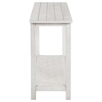 Ayne Console Table, 1 Bottom Shelf, Distressed White Wood, 47 Inch