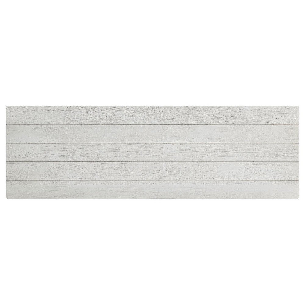 Ayne Console Table, 1 Bottom Shelf, Distressed White Wood, 47 Inch