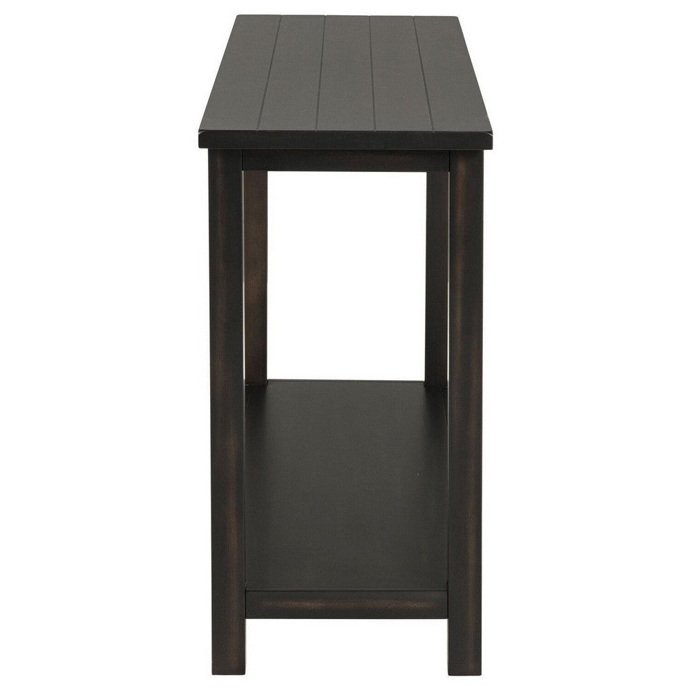 Ayne Console Table, 1 Bottom Shelf, Classic Black Wood Frame, 47 Inch