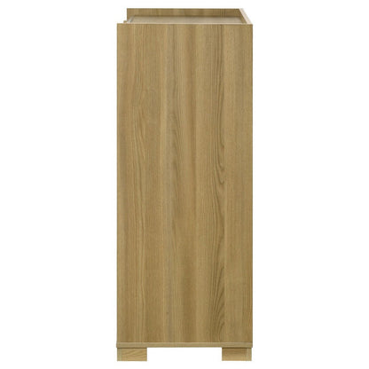Hyle Tall Dresser Chest, 4 Drawers, Modern Natural Brown and White