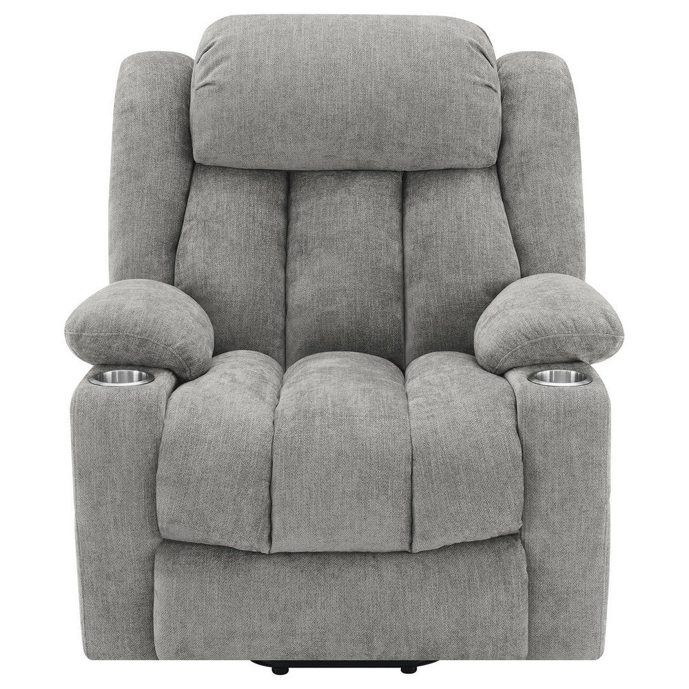 Limi Power Lift Recliner Chair, Light Gray, USB Port, Cupholders