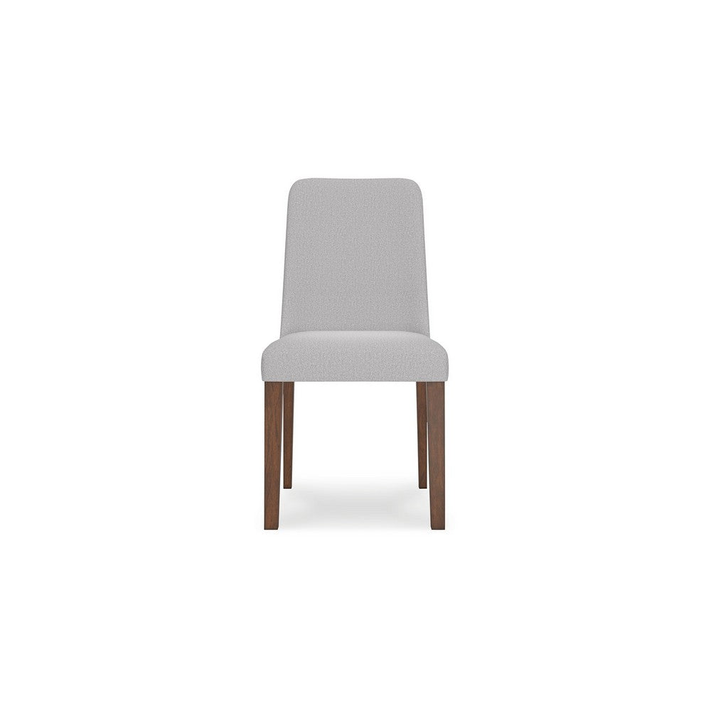 Jeyn Dining Side Chair Set of 2, Solid Hardwood, Light Gray Polyester