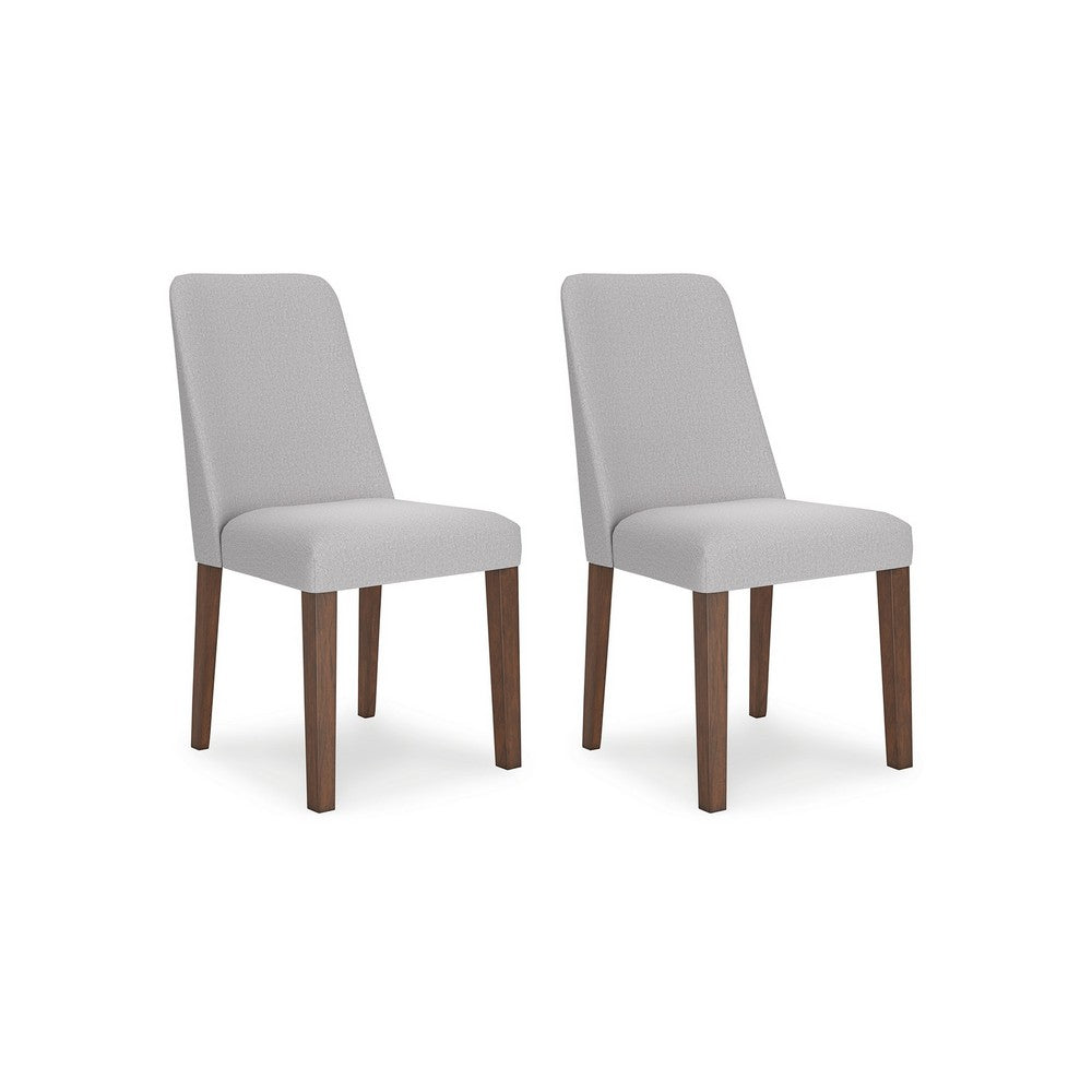 Jeyn Dining Side Chair Set of 2, Solid Hardwood, Light Gray Polyester