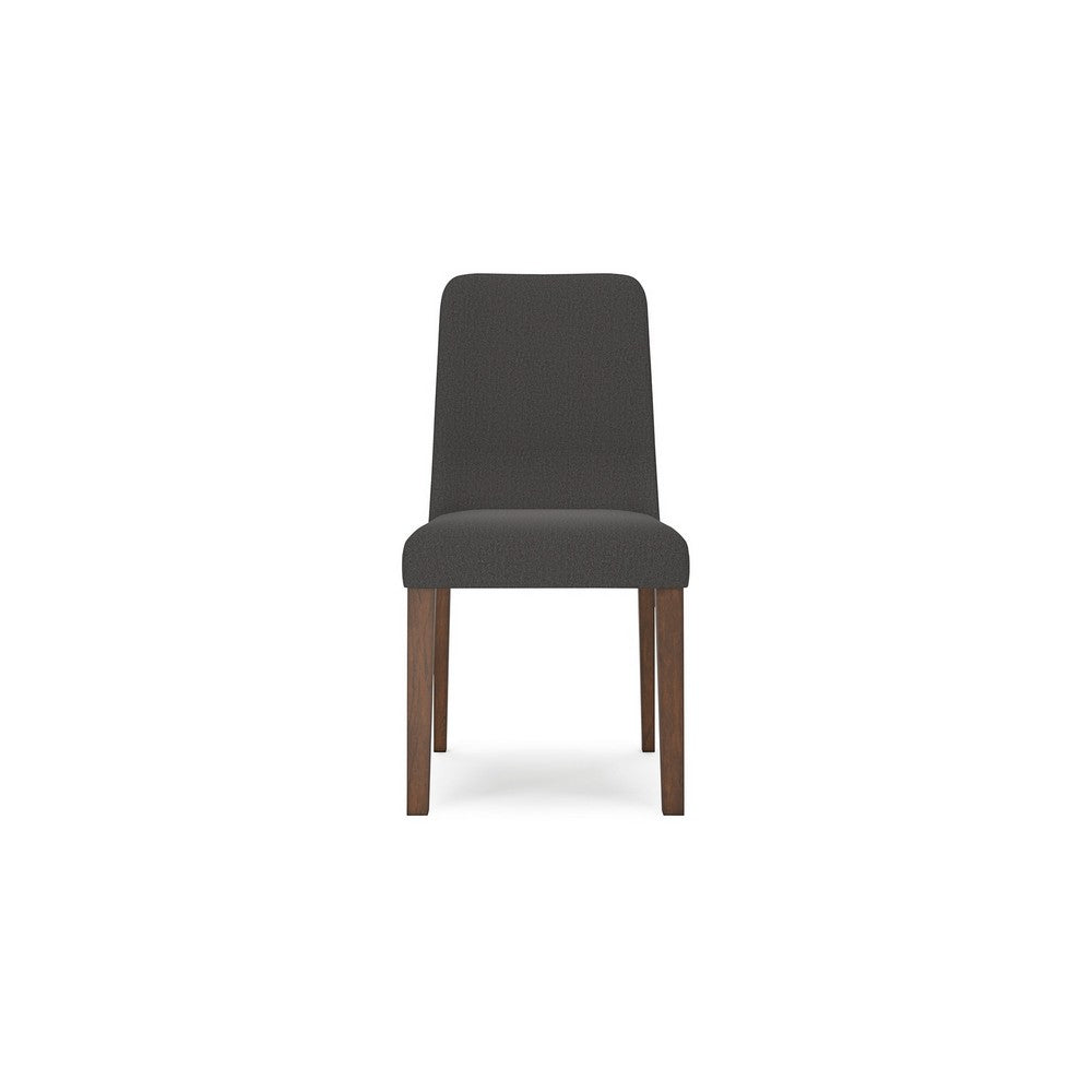 Jeyn Dining Side Chair Set of 2, Solid Wood, Charcoal Gray Polyester