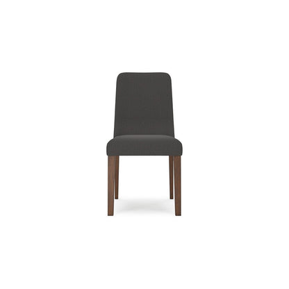 Jeyn Dining Side Chair Set of 2, Solid Wood, Charcoal Gray Polyester