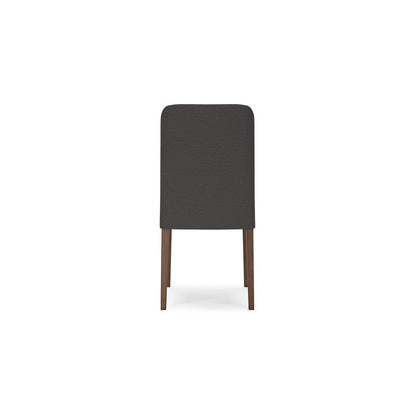 Jeyn Dining Side Chair Set of 2, Solid Wood, Charcoal Gray Polyester