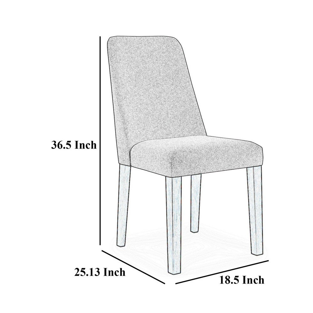 Jeyn Dining Side Chair Set of 2, Solid Hardwood, Blue Polyester Fabric