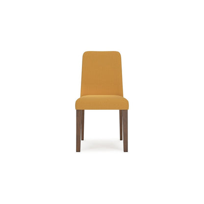 Jeyn Dining Side Chair Set of 2, Solid Hardwood, Yellow Polyester
