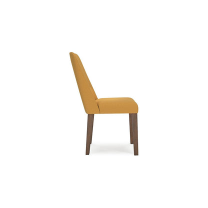 Jeyn Dining Side Chair Set of 2, Solid Hardwood, Yellow Polyester
