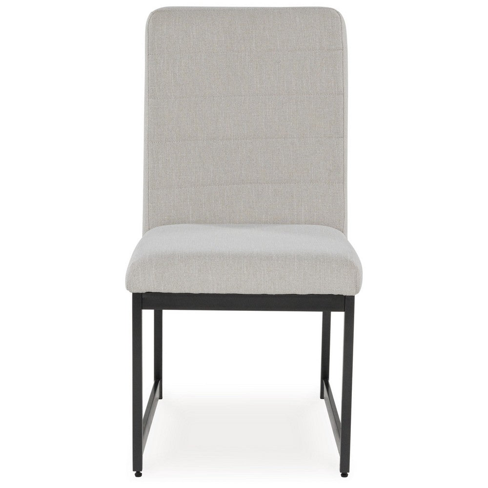 Myka Dining Side Chair Set of 2, Modern Sled Legs, Gray Polyester