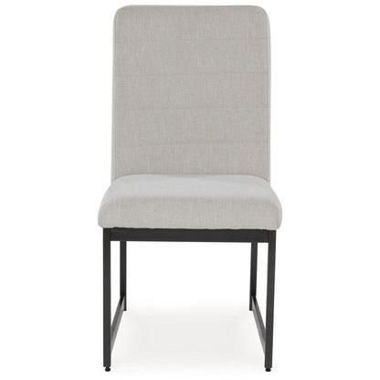 Myka Dining Side Chair Set of 2, Modern Sled Legs, Gray Polyester