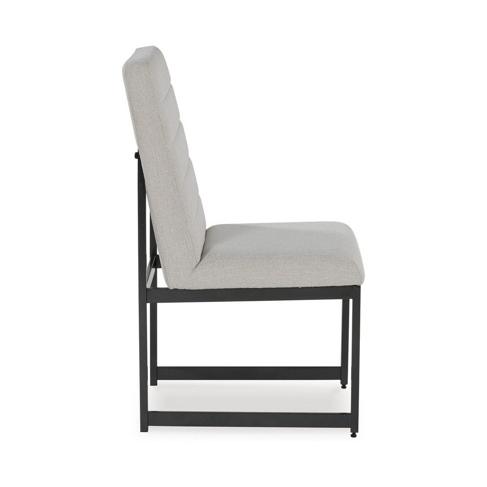 Myka Dining Side Chair Set of 2, Modern Sled Legs, Gray Polyester