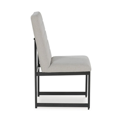 Myka Dining Side Chair Set of 2, Modern Sled Legs, Gray Polyester