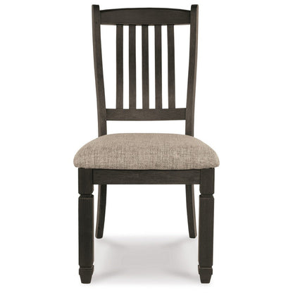 Trekk Dining Side Chair Set of 2, Slat Back Tapered Legs, Black Wood