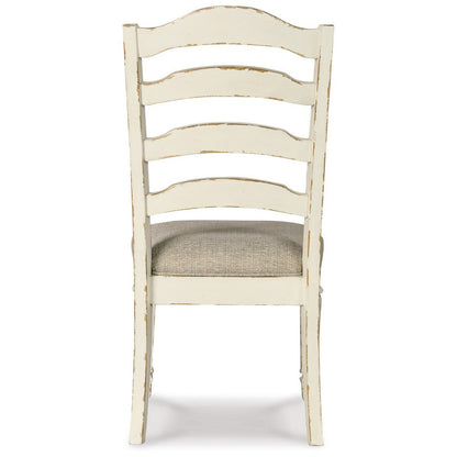 Alyn Dining Side Chair Set of 2, Ladderback, Distressed White Wood