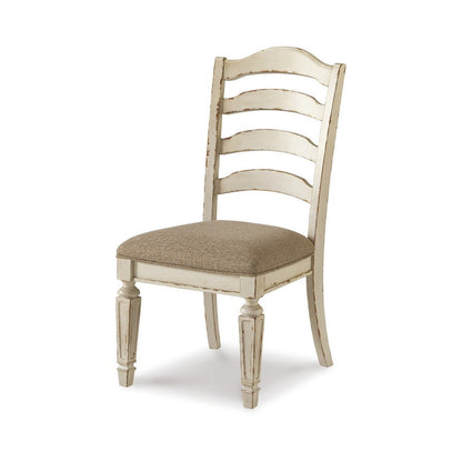 Alyn Dining Side Chair Set of 2, Ladderback, Distressed White Wood