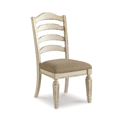 Alyn Dining Side Chair Set of 2, Ladderback, Distressed White Wood