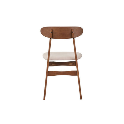 Rocco Dining Chair Set of 2, Curved Oval Backrest, Brown Rubberwood