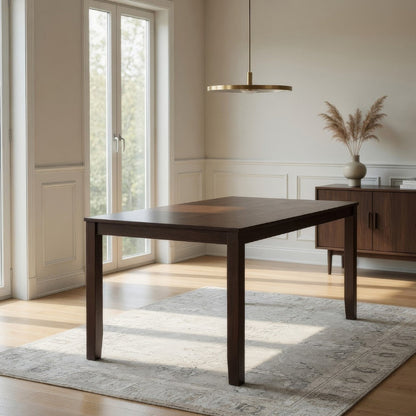 Accai Counter Height Dining Table, Angled Legs, Walnut Wood 59 Inch