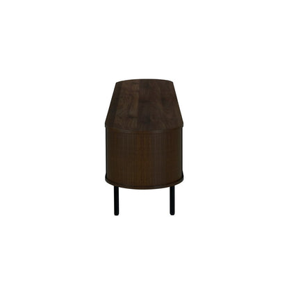 Brandon TV Stand Media Console, Shelf 2 Cabinets, Dark Brown, 71 Inch