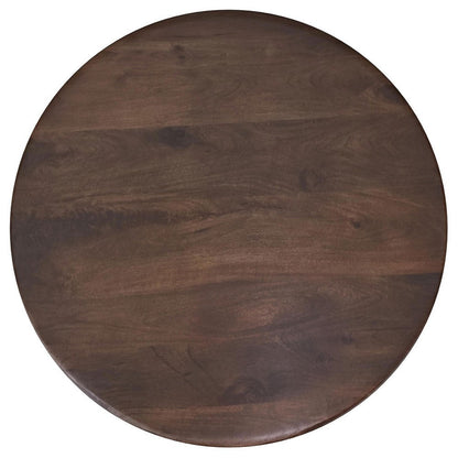 Novo Coffee Table, 36 Inch, Rustic Three Panel Legs, Brown Mango Wood