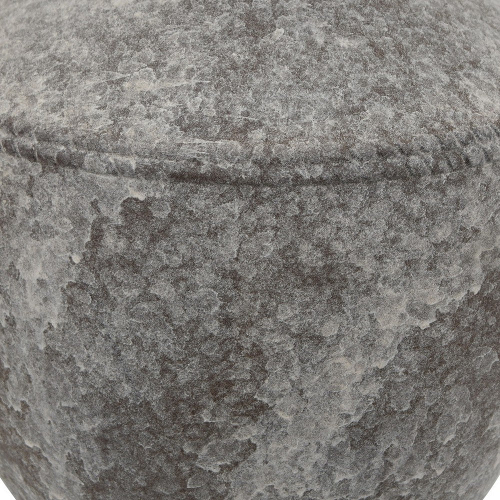 Accent Vase, Antique Brown Gray Ceramic, Modern Pot Shape, 16 Inch