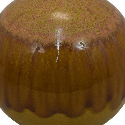 Mary Tabletop Accent Decor, Modern Round Orb, 10 Inch Brown Ceramic