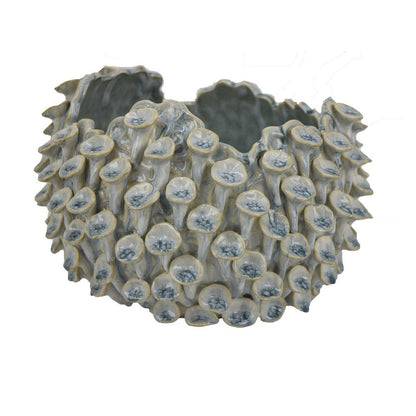 Nina Decorative Bowl, Light Blue, Textured Coral Gray Ceramic, 11 Inch