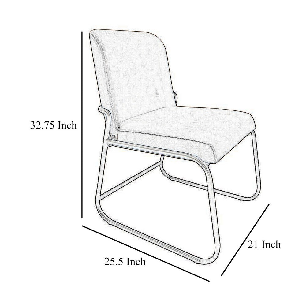 Jenny Dining Side Chair Set of 2, Dark Brown Faux Leather, Black Iron