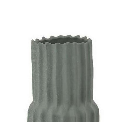 Decorative Accent Vase, Sleek Cactus Design, 24 Inch Green Ceramic
