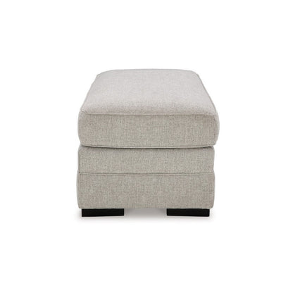 Shelyn Accent Ottoman Bench, Modern Light Sand Gray Polyester 43 Inch