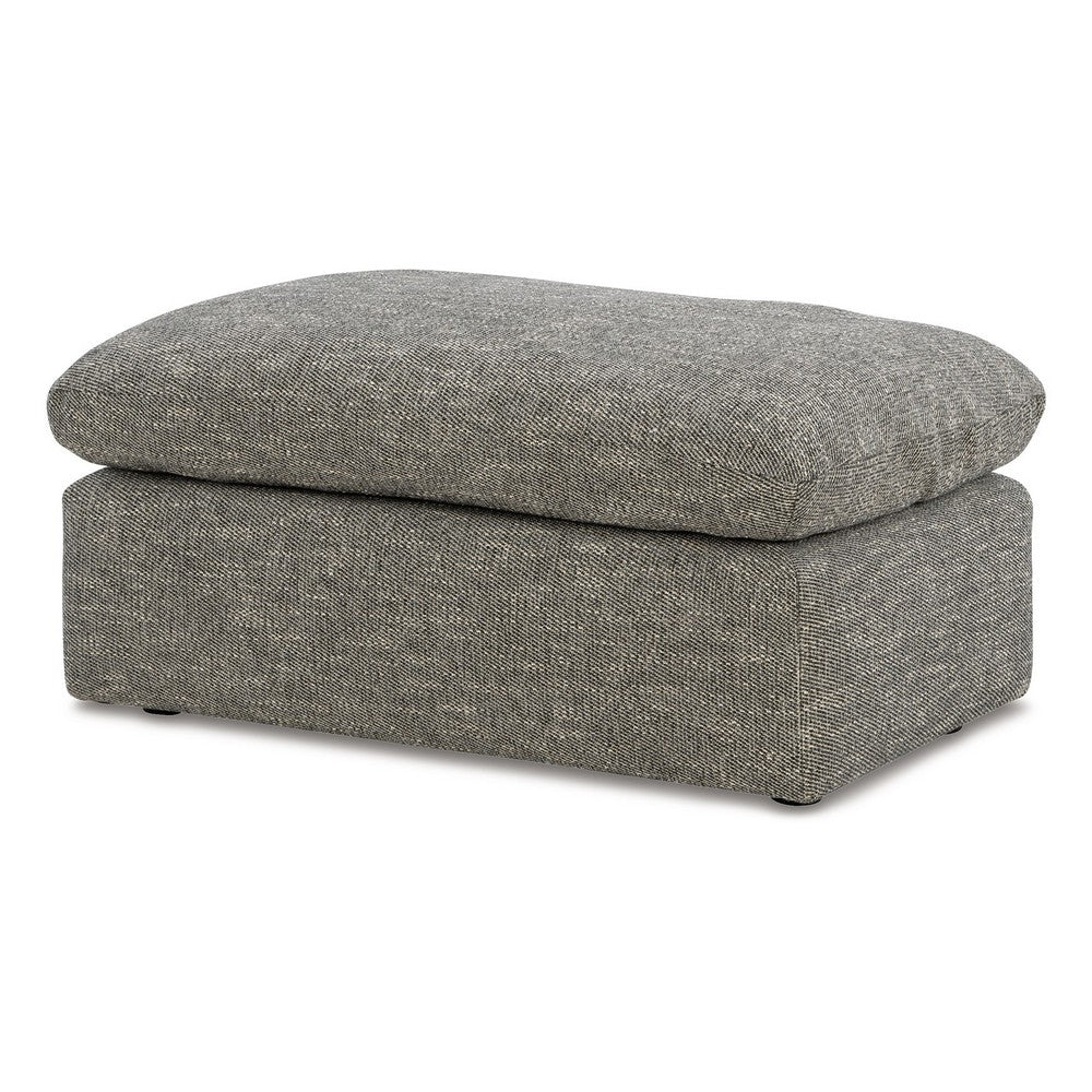 Yezi Ottoman Bench, 24x42, Feather Fill, Modern Granite Gray Polyester