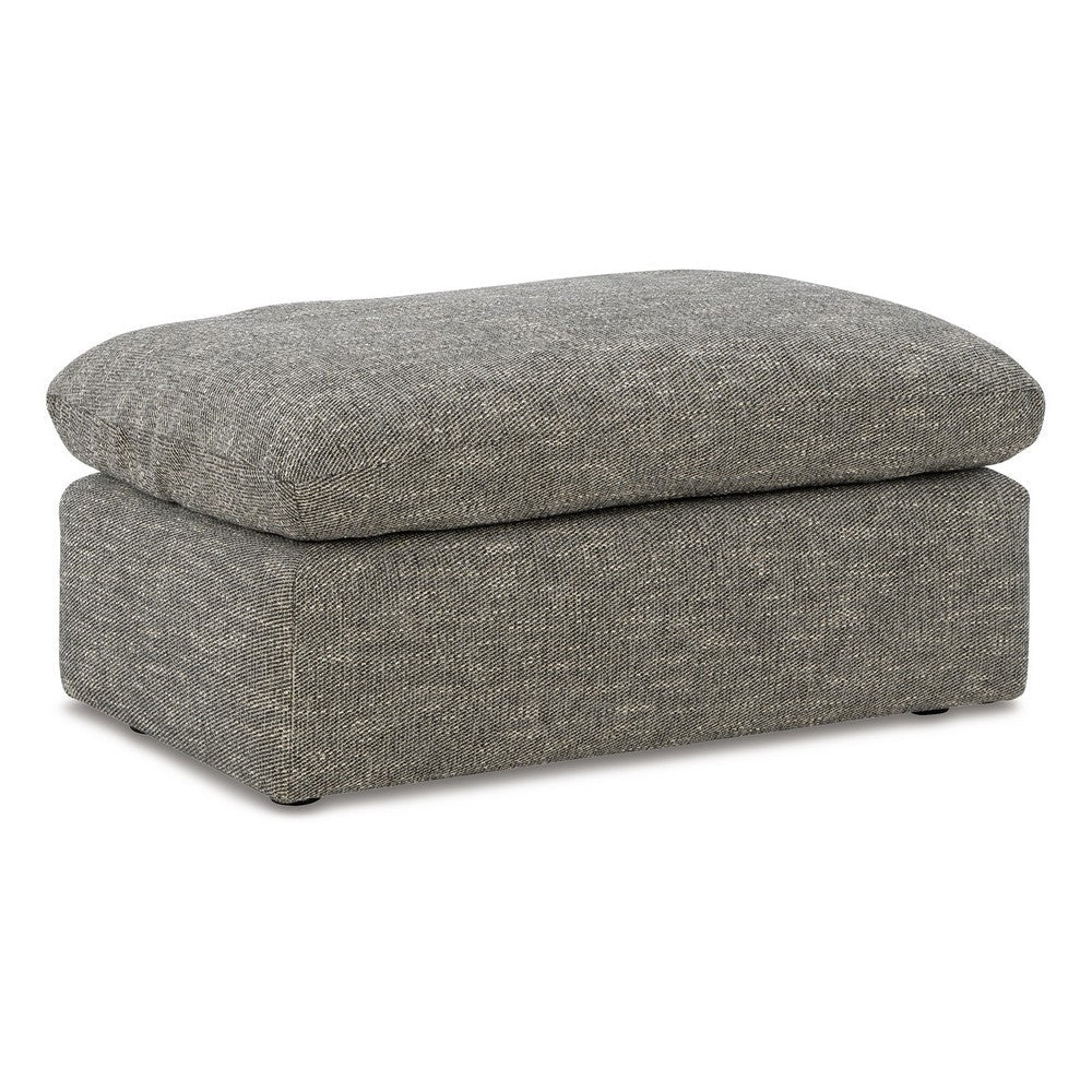 Yezi Ottoman Bench, 24x42, Feather Fill, Modern Granite Gray Polyester