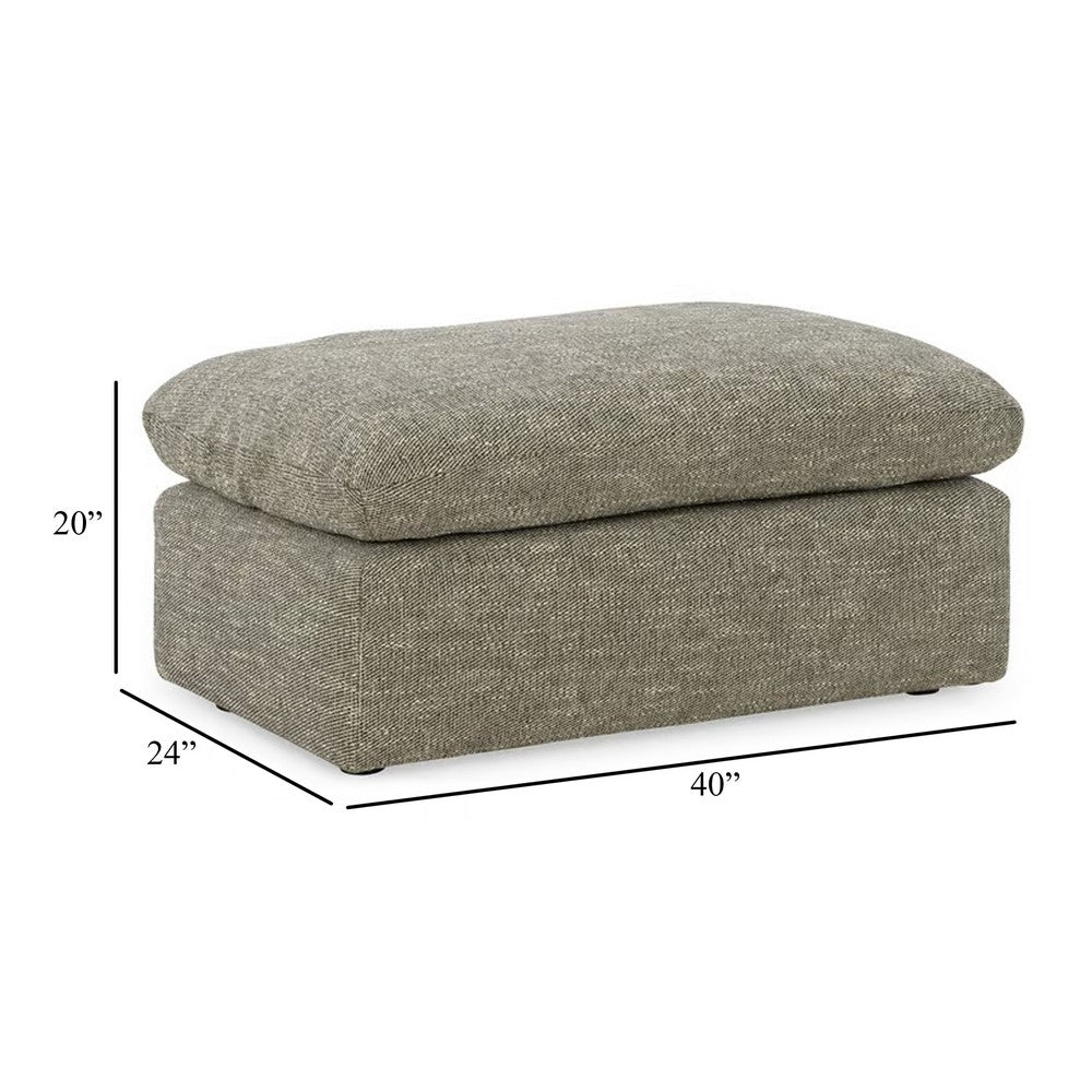 Yezi Ottoman Bench, 24x42, Feather Fill, Modern Granite Gray Polyester