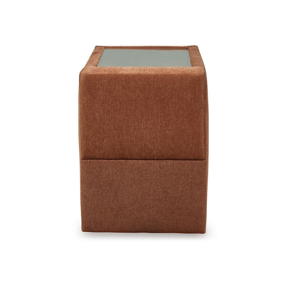 Meso Modular Console Side Table with Storage, Orange Nuvella, 37 Inch