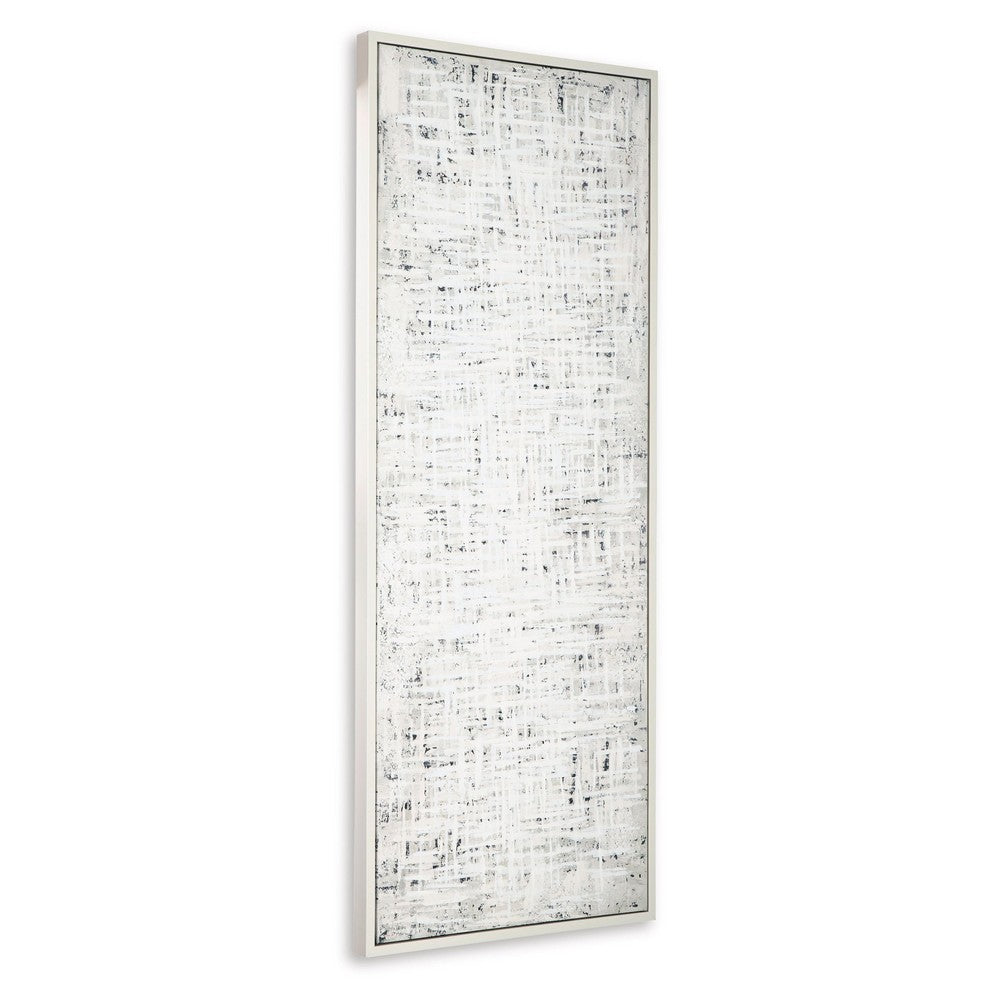 Axon Wall Art Decor, Distressed Gray Framed Painting Canvas, 24 x 60