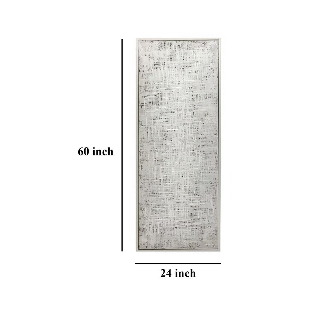 Axon Wall Art Decor, Distressed Gray Framed Painting Canvas, 24 x 60