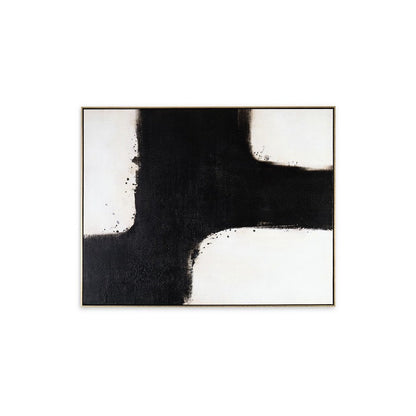 Leila Wall Art Decor, Black and White Minimalist Framed Canvas, 39x50
