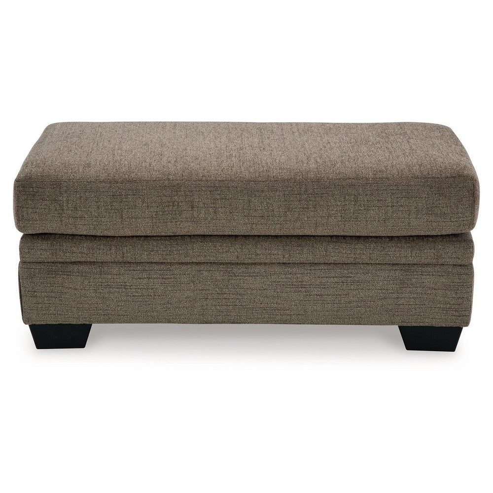 Ead Rectangular Ottoman Bench, Nutmeg Brown Polyester 24x44 Inch