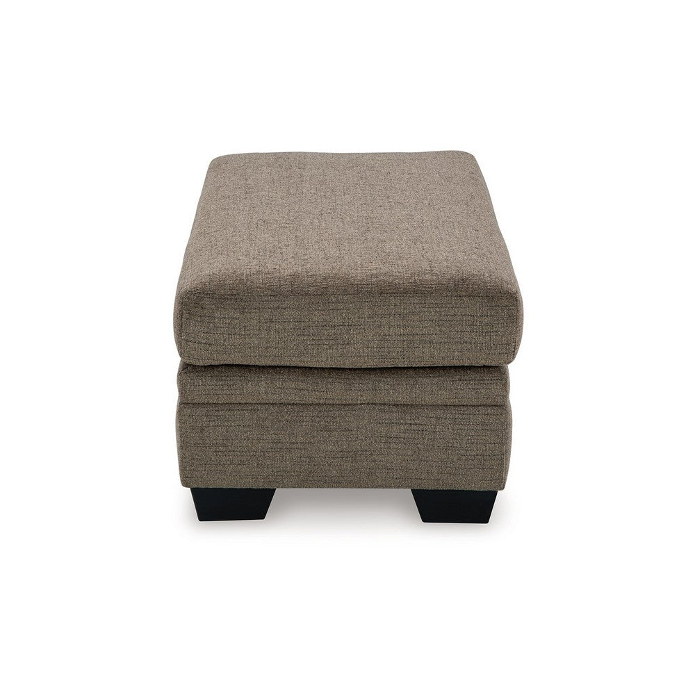 Ead Rectangular Ottoman Bench, Nutmeg Brown Polyester 24x44 Inch