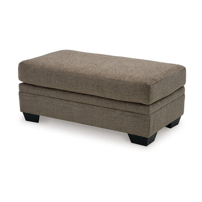 Ead Rectangular Ottoman Bench, Nutmeg Brown Polyester 24x44 Inch