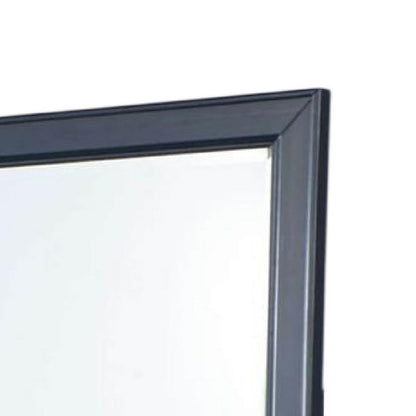 Zeny Dresser Mirror, 40 Inch Rectangular, Slate Blue Solid Wood Frame